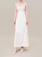 Load image into Gallery viewer, Lace Cutout Maxi Dress in White
