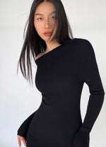 Load image into Gallery viewer, Toga Bodycon Knit Mini Dress in Black
