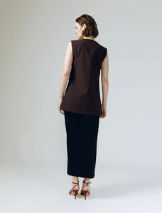 Helsey Tailored Vest in Brown