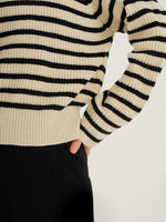 Load image into Gallery viewer, Classic Striped Knit Sweater in White/Black
