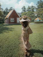 Load image into Gallery viewer, Printed Slit Tie Trousers in Orange
