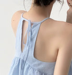 Load image into Gallery viewer, Textured Ruffle Top in Blue
