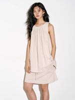 Load image into Gallery viewer, Pleated Top // Mid Skirt Set in Beige
