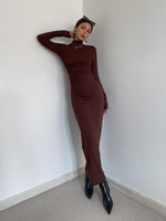 Load image into Gallery viewer, High Neck Bodycon Long Sleeve Maxi Dress [4 Colours]
