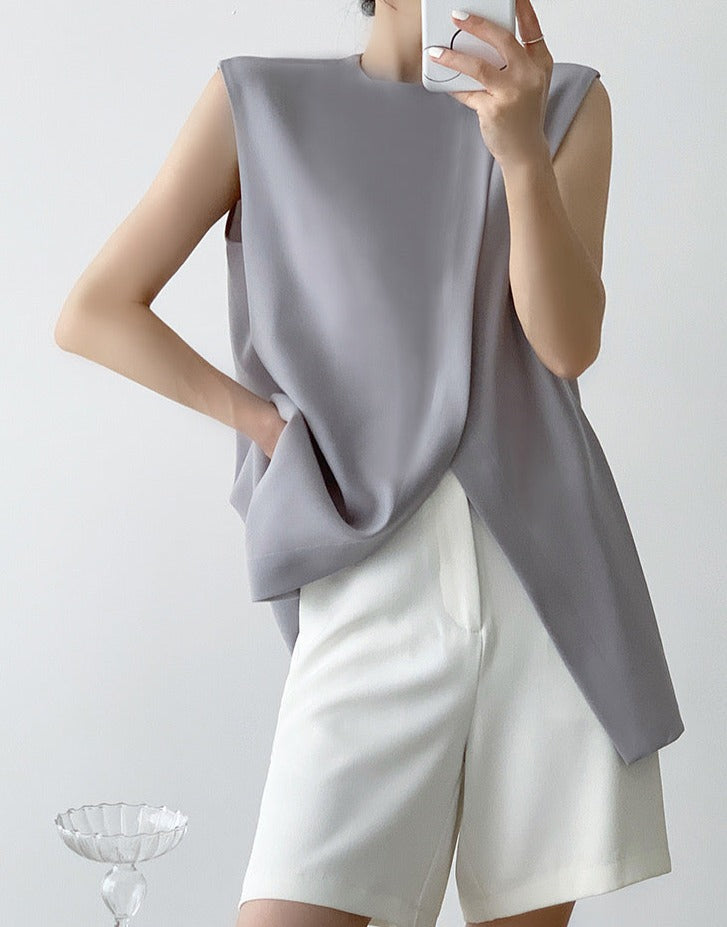 Tailored Foldover Long Top [2 Colours]