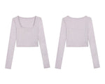 Load image into Gallery viewer, Stretch Cropped Long Sleeve Top [2 Colours]
