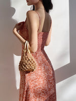 Load image into Gallery viewer, Damask Cami Midi Dress in Orange
