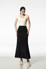 Load image into Gallery viewer, Mermaid Maxi Slip Skirt in Black
