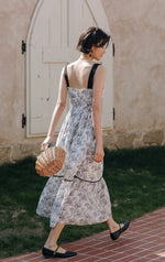 Load image into Gallery viewer, Floral Panel Maxi Dress in Black/White
