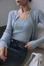 Load image into Gallery viewer, Ribbed Camisole + Cardigan Set [2 Colours]
