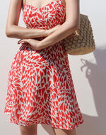 Load image into Gallery viewer, Loveheart Tie Strap Mini Dress in Orange
