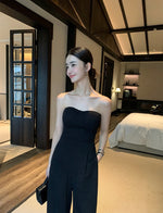 Load image into Gallery viewer, Bustier Pocket Maxi Jumpsuit in Black
