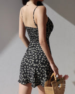 Load image into Gallery viewer, Ebony Floral Mini Dress in Black
