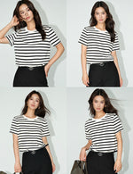 Load image into Gallery viewer, Classic Striped Tee in White/Black
