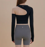 Load image into Gallery viewer, Padded Cutout Long Sleeve Top [2 Colours]
