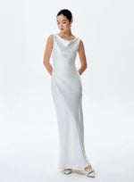 Load image into Gallery viewer, Drape Mermaid Gown in White
