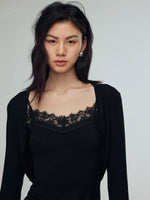 Load image into Gallery viewer, Cropped Stretch Bolero in Black
