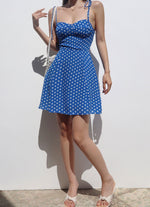 Load image into Gallery viewer, Palma Floral Tie Strap Mini Dress in Blue
