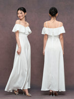 Load image into Gallery viewer, Ruffle Cami Maxi Gown in White
