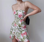 Load image into Gallery viewer, 2-Way Rainforest Floral Bustier Dress in Multi
