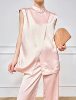 Load image into Gallery viewer, Satin Relaxed Top // Pants in Pink
