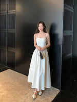 Load image into Gallery viewer, Padded Detachable Strap Bustier Dress in Cream
