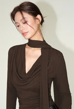 Load image into Gallery viewer, Drape Neck Tie Top [2 Colours]
