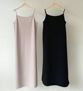 Korean Classic Cami Slip Dress in Black