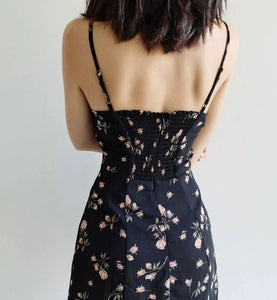 Pitch Floral Mini Dress in Black