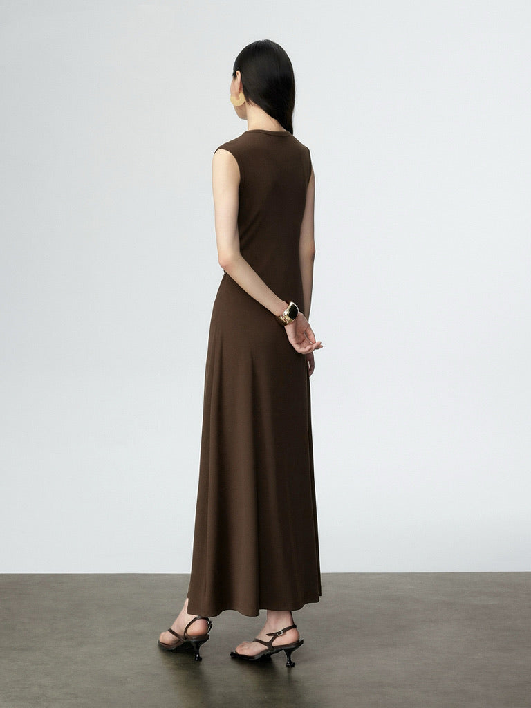 Sleeveless Line Stretch Dress [2 Colours]