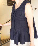 Load image into Gallery viewer, Korean Pintack Ribbon Top [2 Colours]
