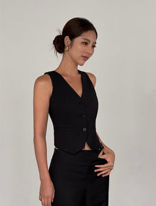 Back Cutout Tailored Vest [2 Colours]