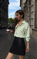 Load image into Gallery viewer, Textured Satin Shirt in Green
