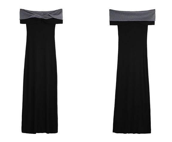 Contrast Off Shoulder Twist Dress [2 Colours]