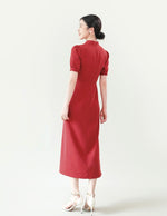 Load image into Gallery viewer, Knot Button Midi Cheongsam in Pink
