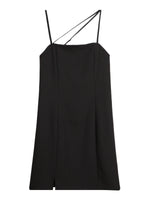 Load image into Gallery viewer, Asymmetric Cami Mini Dress in Black
