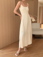 Load image into Gallery viewer, Crepe Cami Button Dress in Cream
