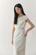 Load image into Gallery viewer, Korean Textured Collar Sheath Dress [2 Colours]
