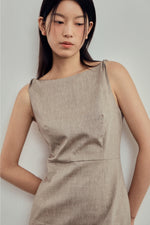 Load image into Gallery viewer, Korean Tencel Blend Twist Strap Sheath Dress [2 Colours]
