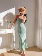 Load image into Gallery viewer, Sage Floral Maxi Dress in Green
