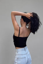 Load image into Gallery viewer, Drape Asymmetric Cami Top in Black
