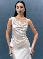 Load image into Gallery viewer, Satin Gathered Peplum Top// Maxi Skirt [2 Colours]
