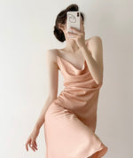 Load image into Gallery viewer, Drape Slip Dress in Orange
