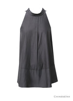 Load image into Gallery viewer, [Ready to Ship] Korean Nekeu Ribbon Tie Tent Top in Ink Grey
