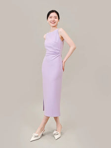 Boatneck Cami Slit Dress [2 Colours]