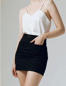 Wilma Pocket Mini Skirt in Black