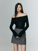 Load image into Gallery viewer, Tailored Mini Skirt in Grey
