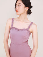 Load image into Gallery viewer, Sonia Ruffle Cami Strap Midi Dress in Lavender
