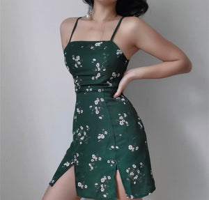 Castleton Floral Mini Dress in Green