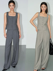 Tailored Hook Wide Leg Trousers [2 Colours]